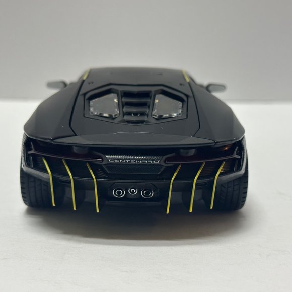 1:24 Lamborghini Centenario Diecast With Headlight & Taillight LED Matt Black - Picture 4 of 10
